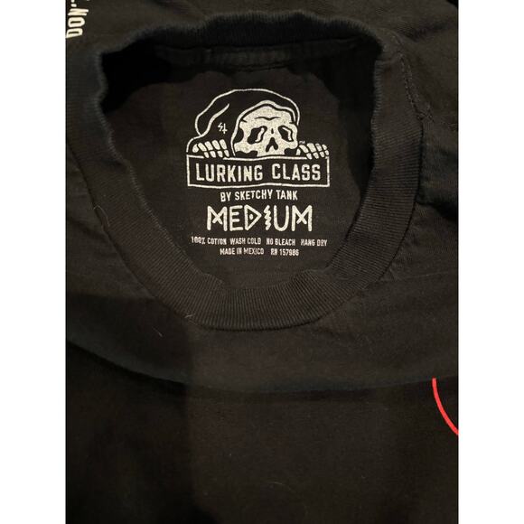 Lurking Class by Sketchy Tank Short Sleeve Black T-Shirt, Size Med., EUC - Picture 4 of 4